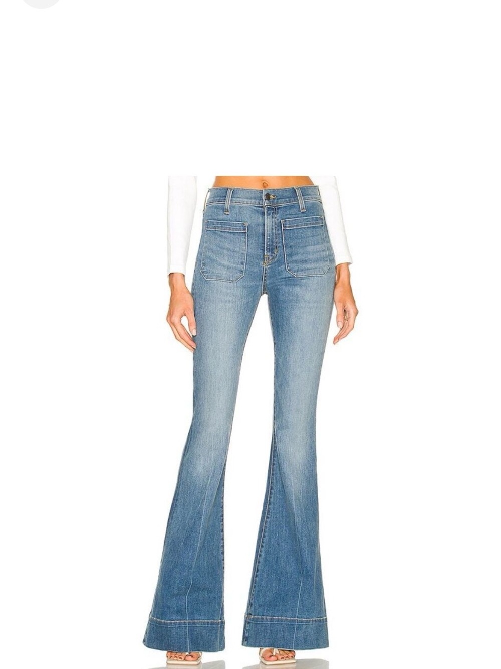 Veronica Beard Sheridan Flare Bell Bottom Jeans Medium Blue Wash Size 28 / 6